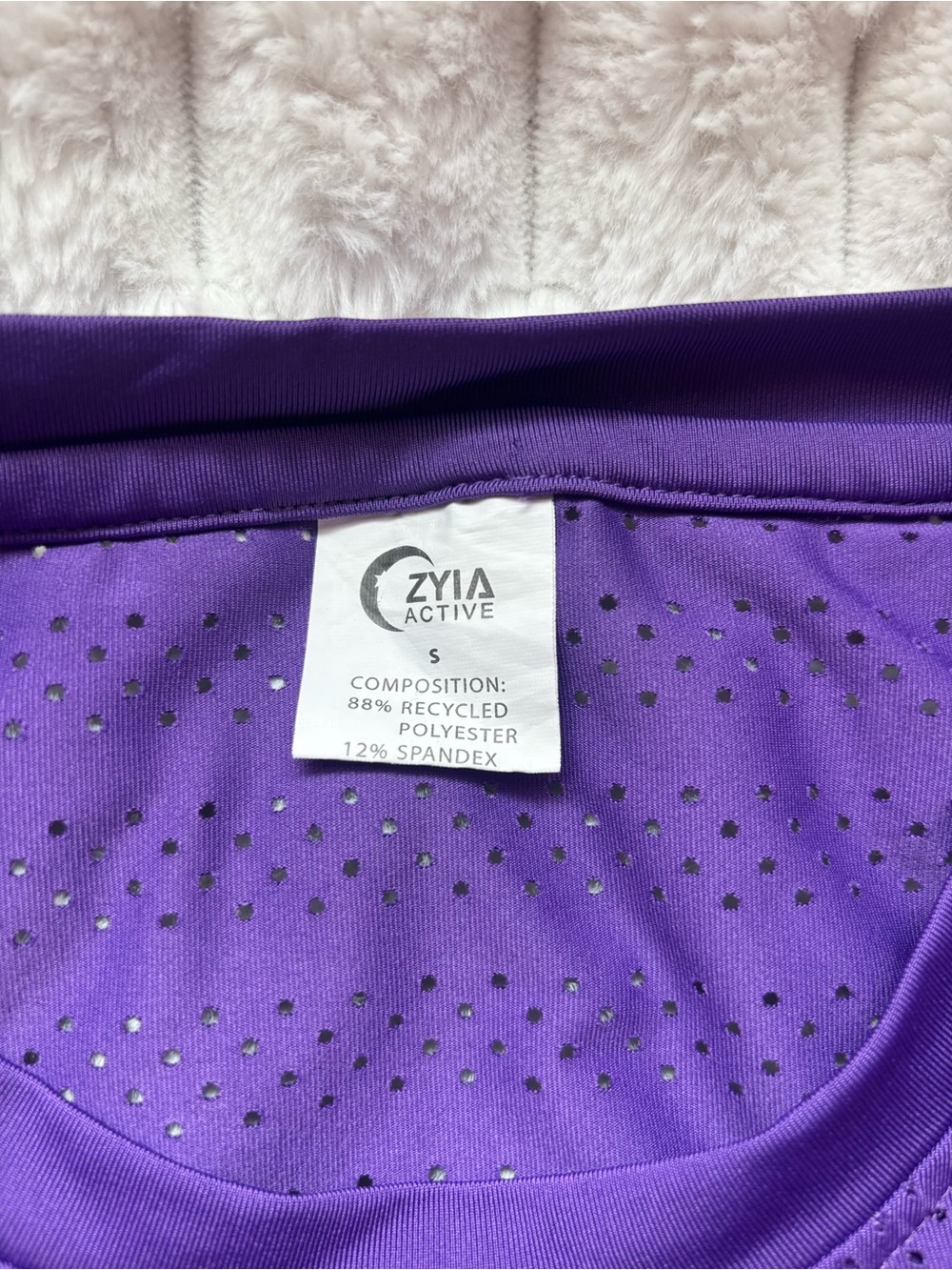 ZYIA Purple Perforated Active Top